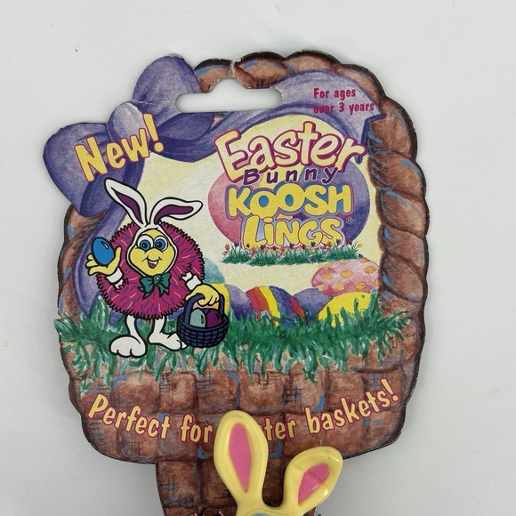 Vintage Easter Bunny Koosh Lings 1997 Oddzon Koosh Ball Toy New On Card 90s - Picture 3 of 7